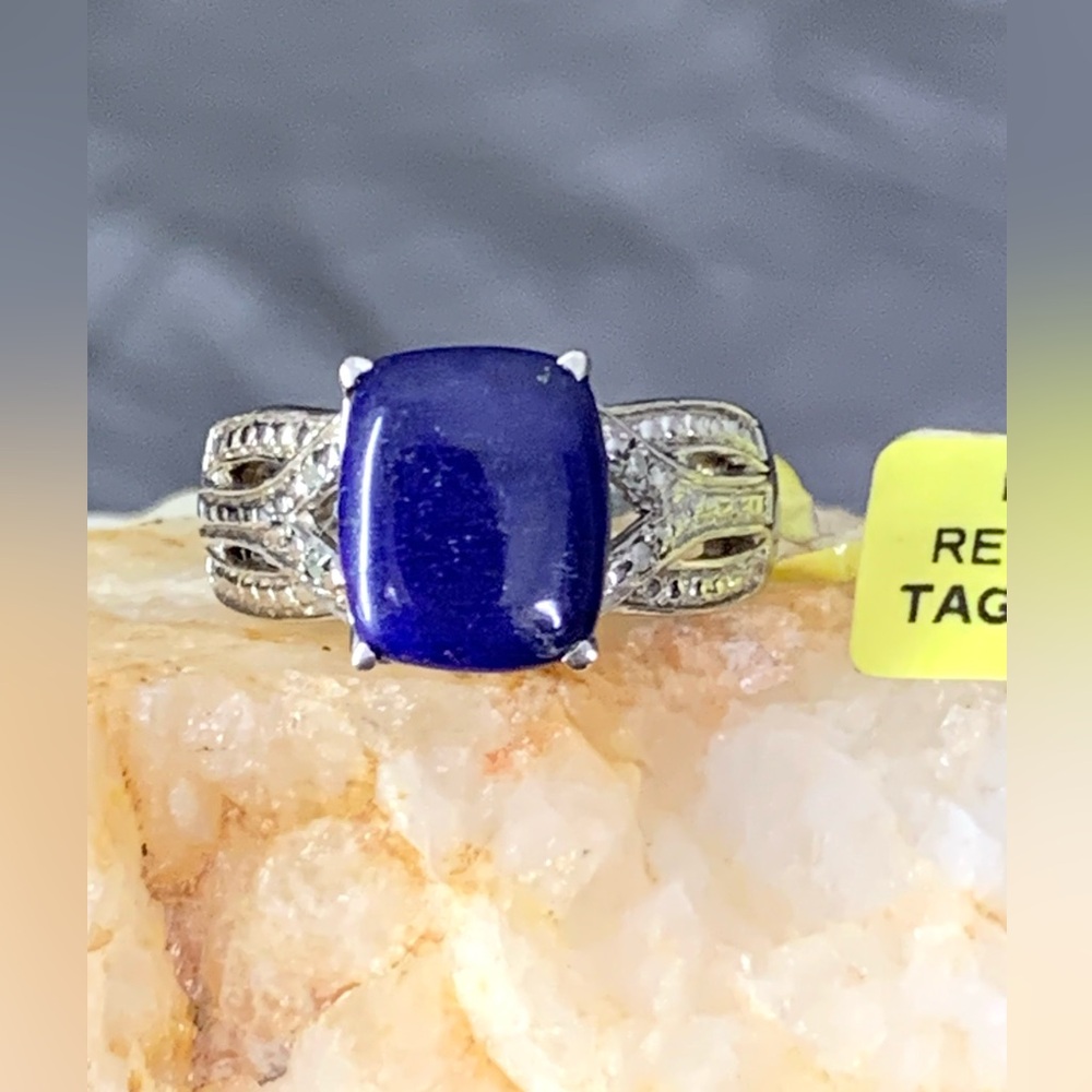 Designer STS 925 Sterling Silver Lapis Lazuli Ring. 9
